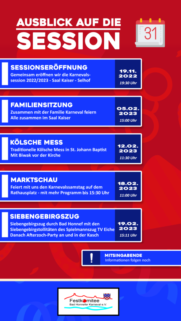 Festkomitee Bad Honnefer Karneval e.V. – Terminübersicht Session 2022/ ...