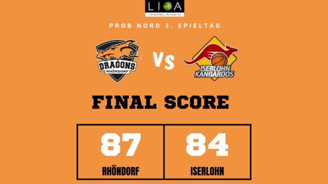 Dragons vs Iserlohn Endstand 3 Spiletag Grafik
