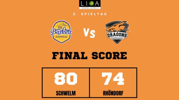 Dragons vs Schwelm Endstand 2 Spieltag Grafik